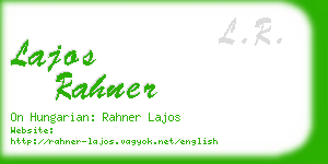 lajos rahner business card